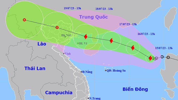 Storm TALIM heads for northern Vietnam